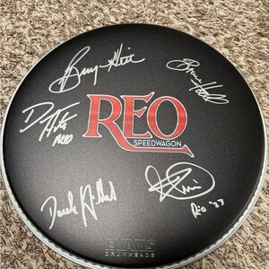 RARE REO Speedwagon autograph drum pad